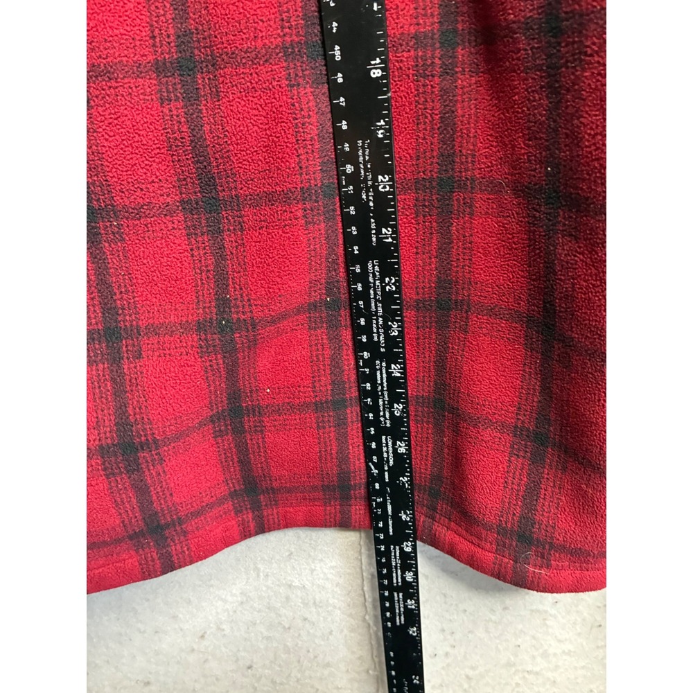 LL Bean Mens Red Buffalo Plaid Fleece Sherpa Lined Jacket XL 276688 - Picture 5 of 12